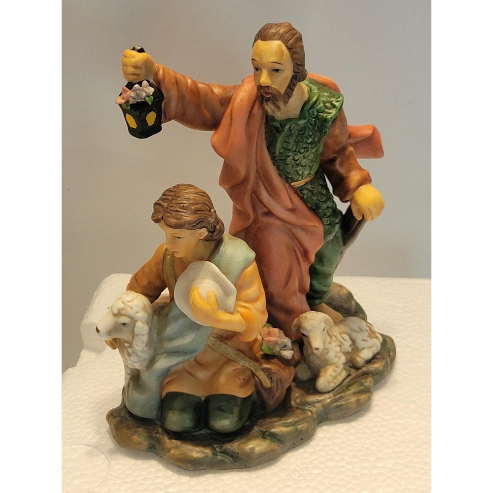 VTG Avon Blessed Visitors Christmas Shepherds 2002 Collectible Porcelain w/ Box